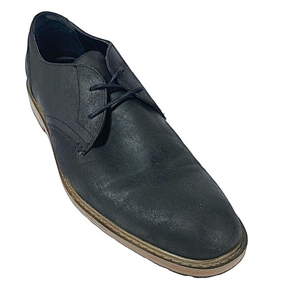 Perry Ellis Portfolio Leon Shoes, Man Made Black Faux Leather Size 13 Medium - Picture 1 of 12